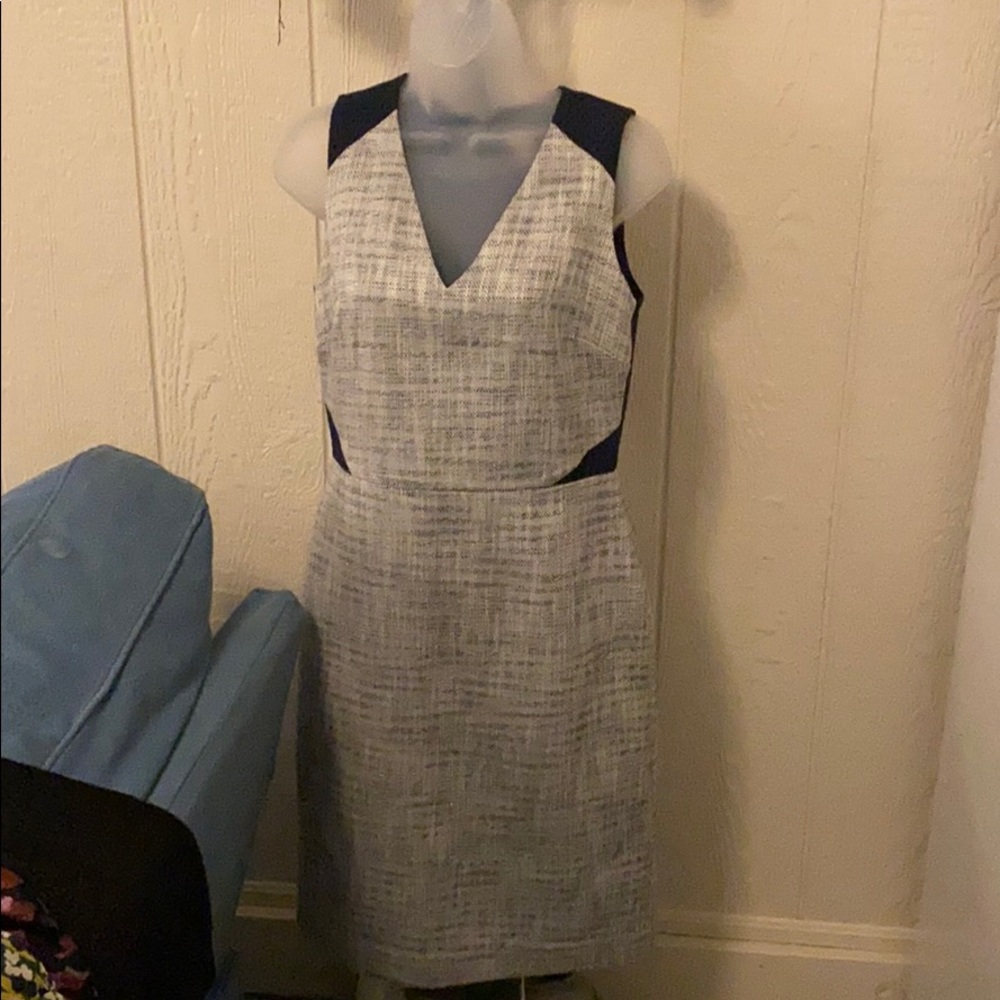 J. Crew Gray and Navy Dress